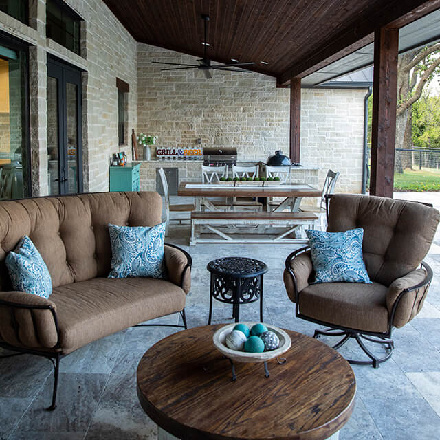 bmrpoolandpatio10 a pool and arbor at night